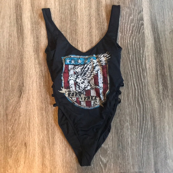 The Bikini Lab Other - Black “born free” bikini lab one piece
